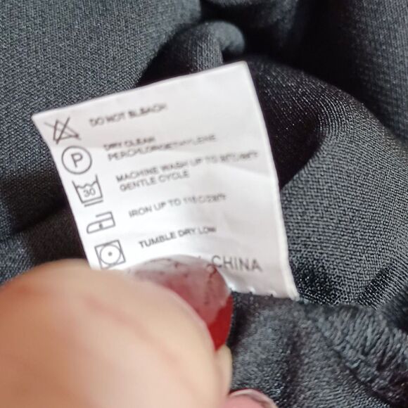 Elia.Cher Black Fit & Flare Midi Dress XS Crisscross Back Cocktail Zip & Pockets - Picture 11 of 11